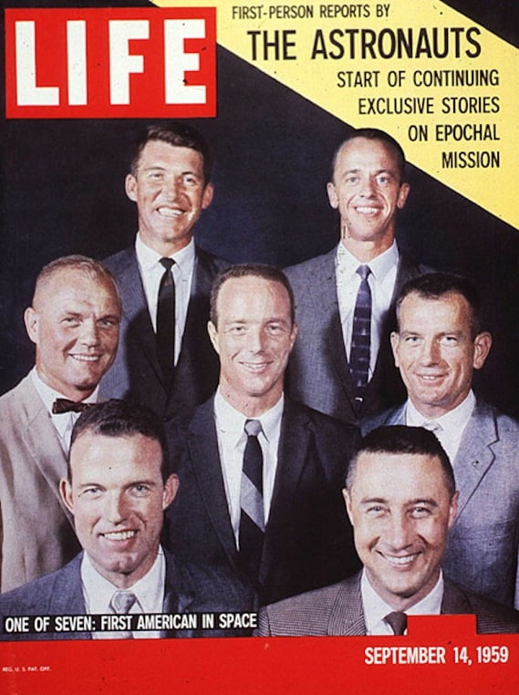 水星號七名太空人登上《生活》雜誌封面（Life）